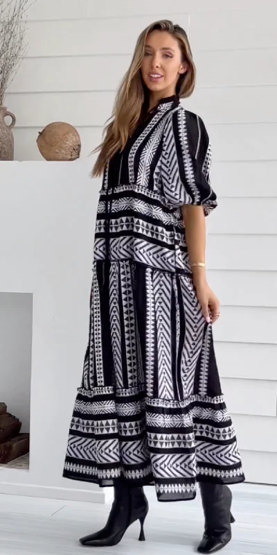 Nora Woven Cotton Maxi Dress