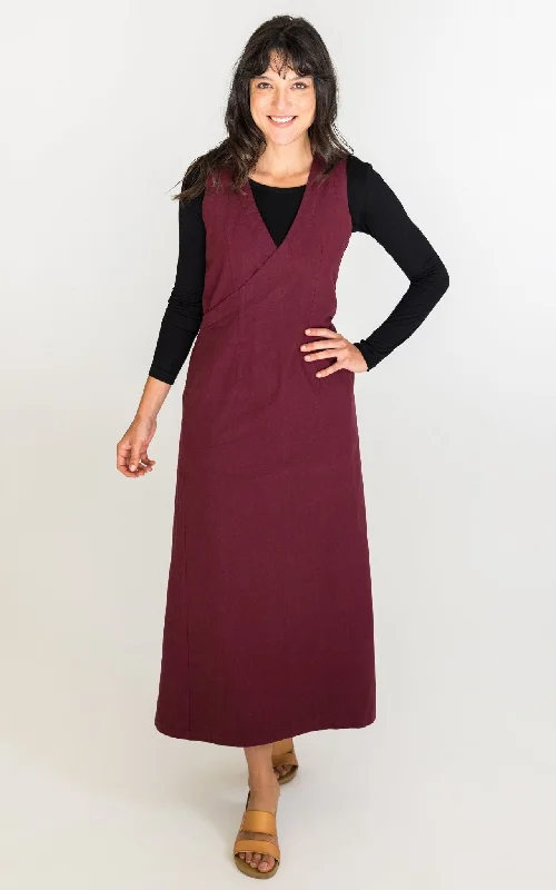 Tibetan Wrap Dress - Wine