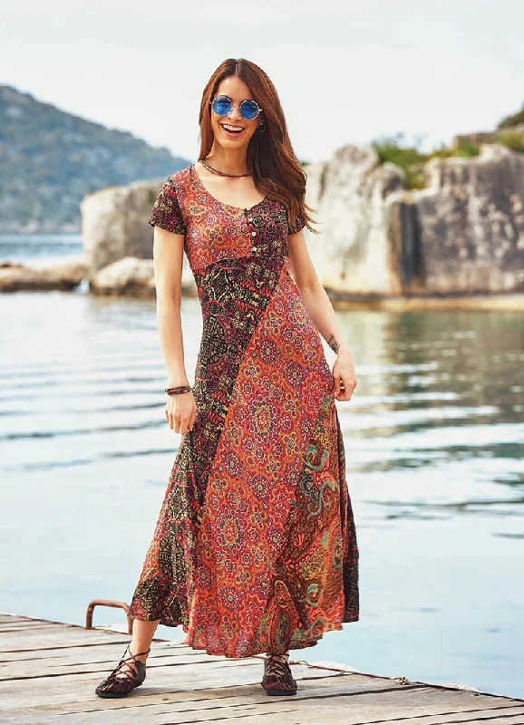 Ceyda Patchwork Maxi Dress