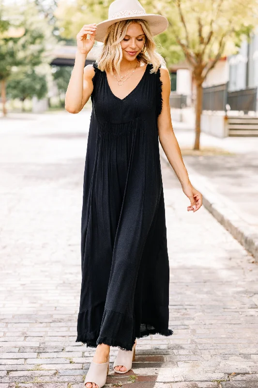 Work On It Black Maxi Dress