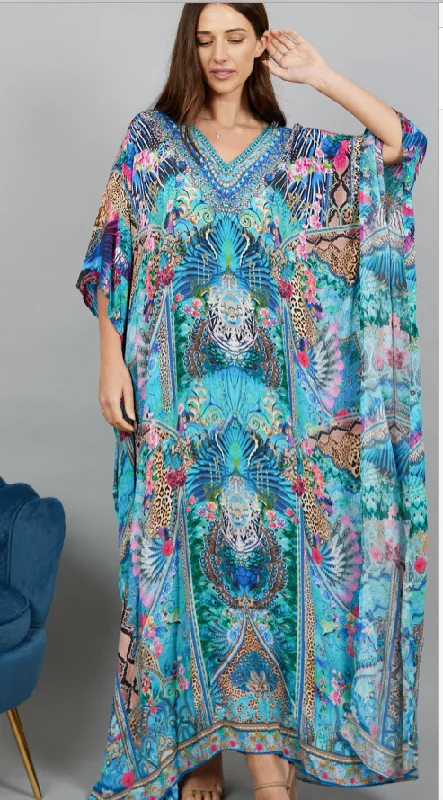 Solitaire Forbidden Blue Maxi Kaftan