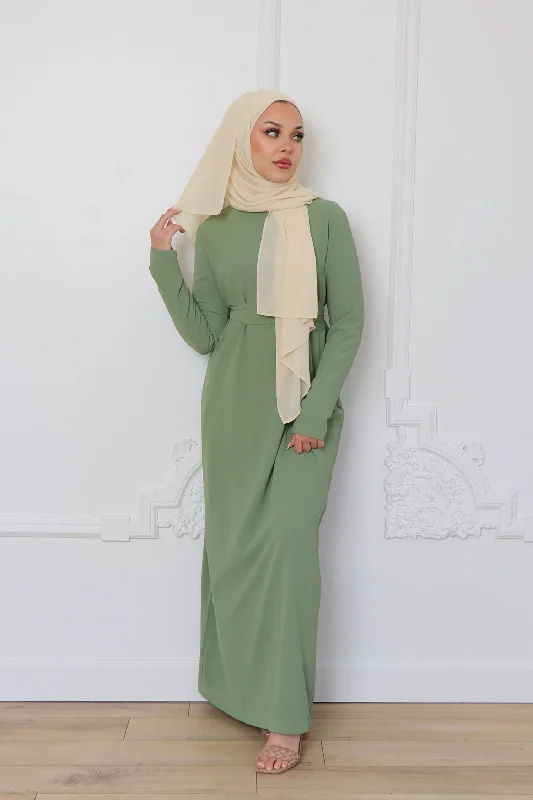 Irene Chiffon Dress- Matcha