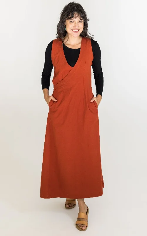 Tibetan Wrap Dress - Rust