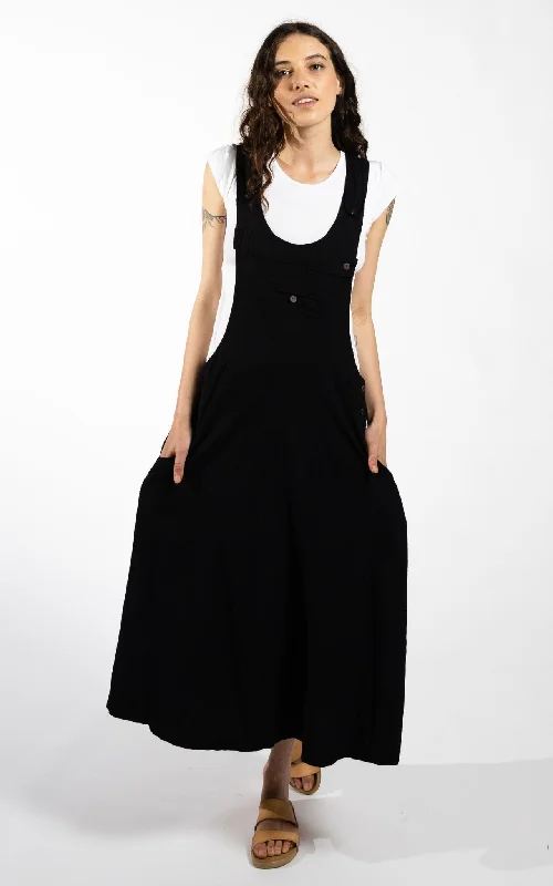 Dungaree Dress - Black