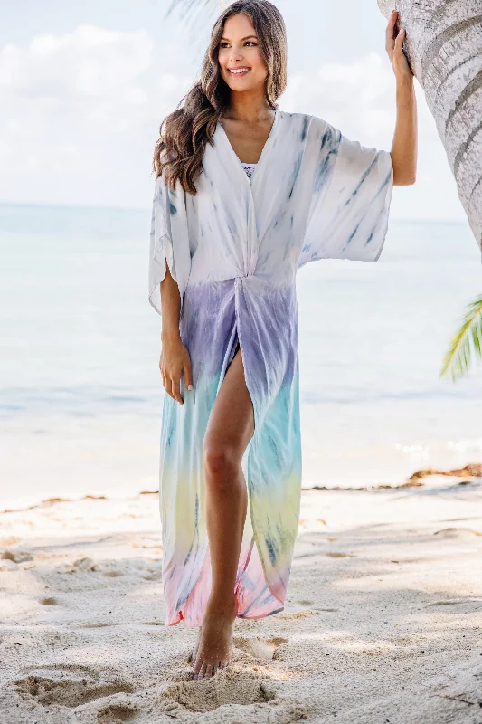 Surf Gypsy: Boho Beauty Lavender Purple Tie Dye Maxi Cover-up