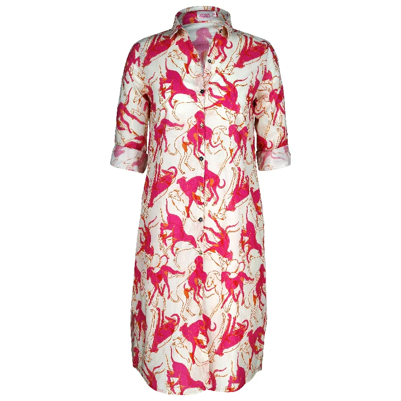 Jilly midi shirt dress pink greyhound