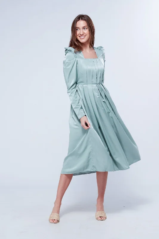 Harper Sky Blue Shimmery Midi Dress