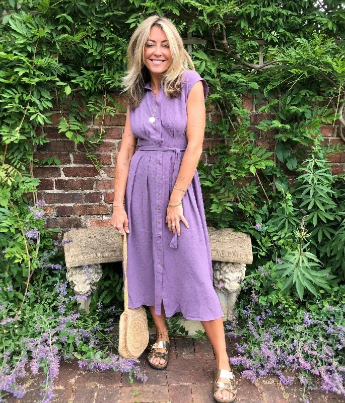 Lilac Shirt Midi Dress