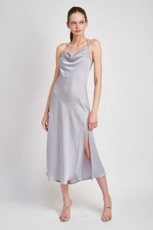 Emory Park Cowl Neck Slip Midi Dress