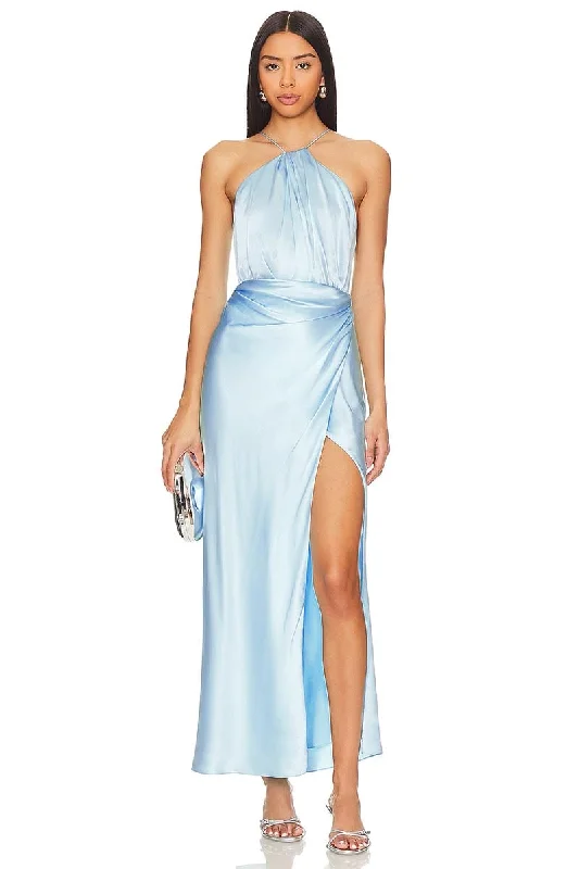 Blissful Glam Satin Midi Dress