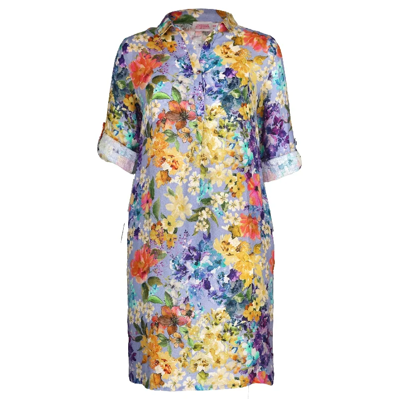 Mandy Cocoon Midi Dress Floral Lilac