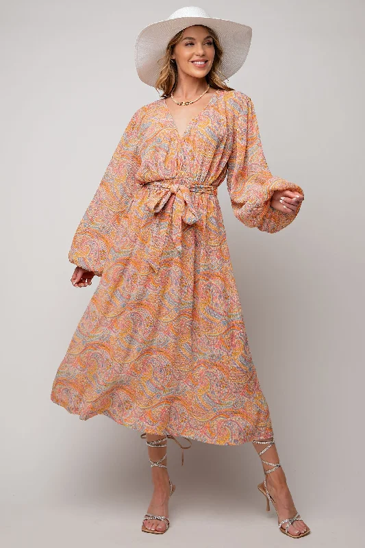 Pretty and Poised Paisley Midi Dress