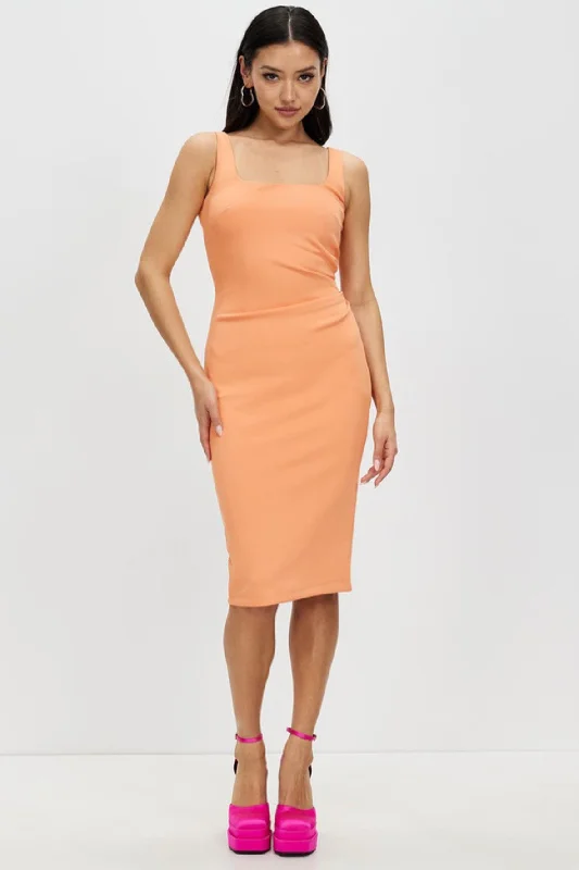 Allure Midi Dress In Orange