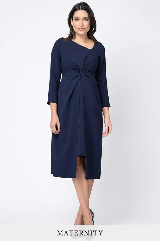 Premium Knotted Maternity Midi Dress