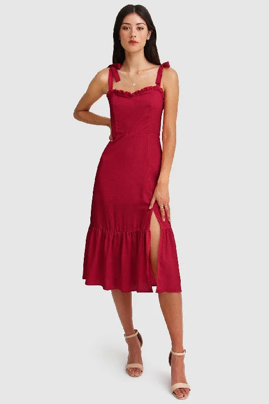 Summer Storm Midi Dress in Red