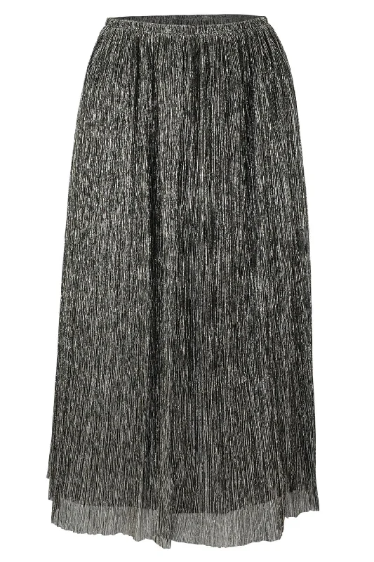 Metallic Jersey Midi Skirt