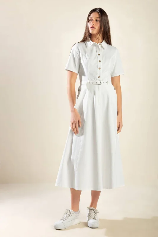 AFTERNOON TEA WOVEN MIDI DRESS