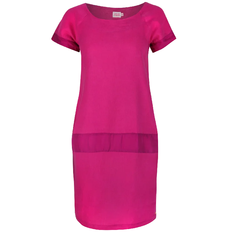 Poppy Cocoon Midi Dress Fuchsia