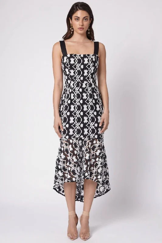 Montreal Frill Midi Dress