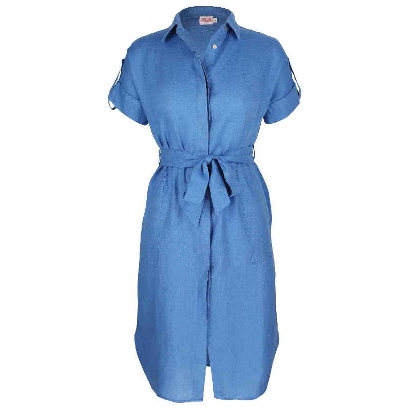 Patsy Midi Denim Blue Shirt Dress