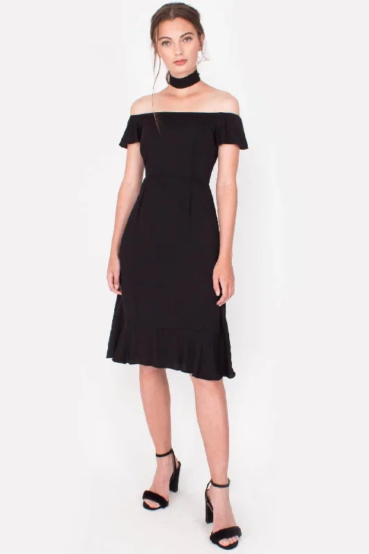 Lucent Midi Black Dress