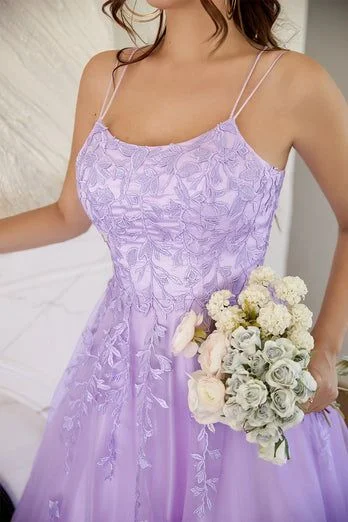 Elegant Lavender / Yellow A-line Prom Dress c2843