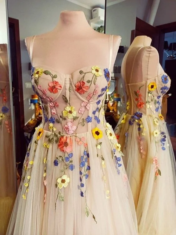 Floral Fairy Dress Embroidered Fairy Dress Fairy Prom Dress  c3082