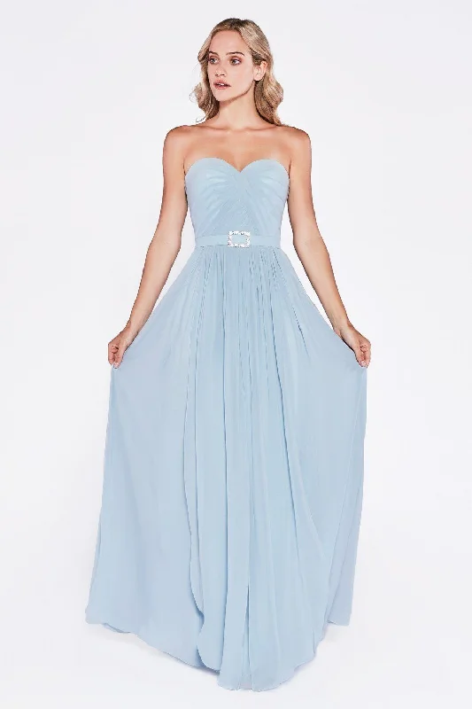 Long Strapless Chiffon Dress by Cinderella Divine C7460