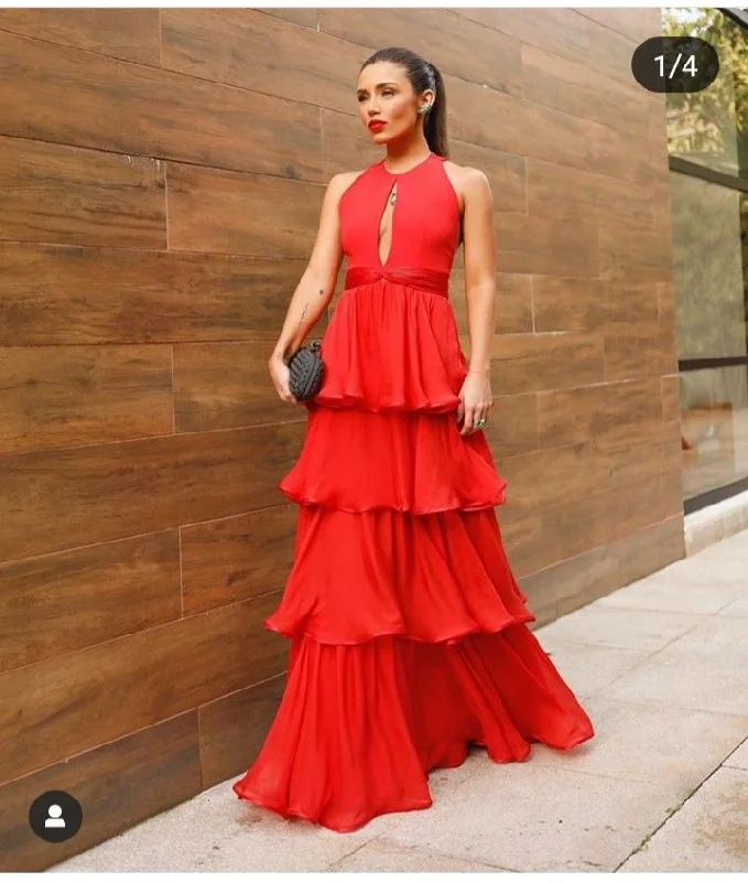 Red Evening Prom Dresses, Long Prom Dress cc827