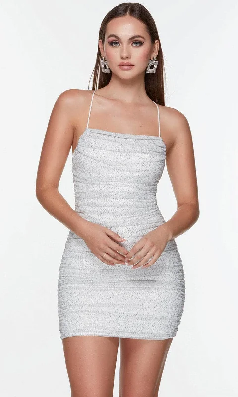 Alyce Paris 4570 - Beaded Ruched Sheath Cocktail Dress