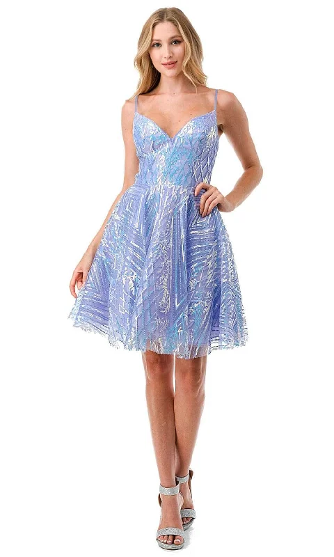 Aspeed Design S2743M - Sequin Pattern Homecoming Dress