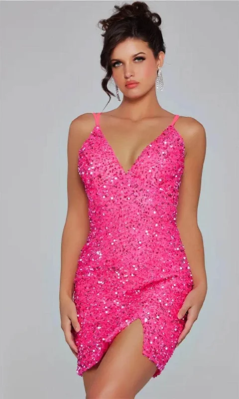 Jovani 39630 - Sequin V-Neck Cocktail Dress