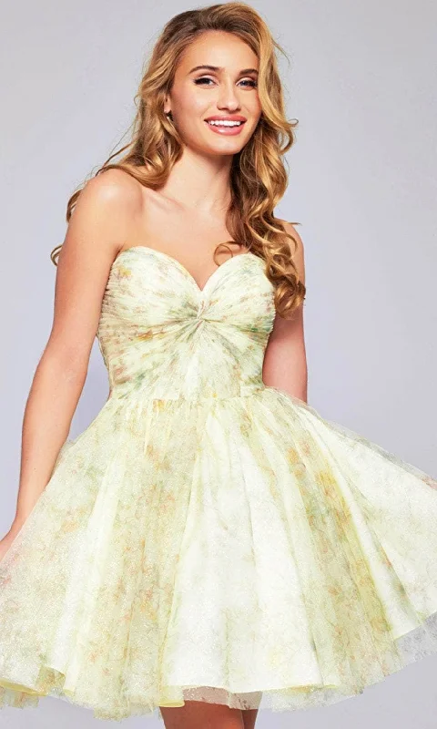 Jovani 40374 - Floral Printed Sweetheart Neck Cocktail Dress