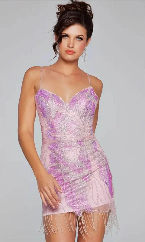 Jovani 40377 - Beaded Fringe Sleeveless Cocktail Dress