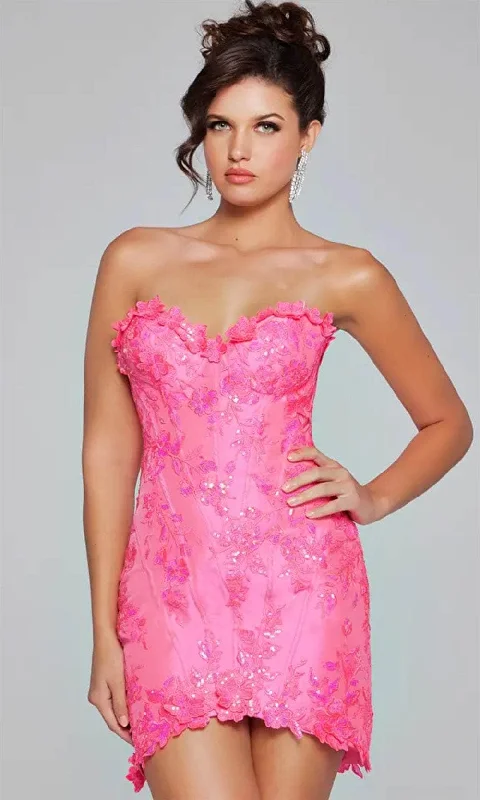 Jovani 40380 - Floral Appliqued Sweetheart Cocktail Dress