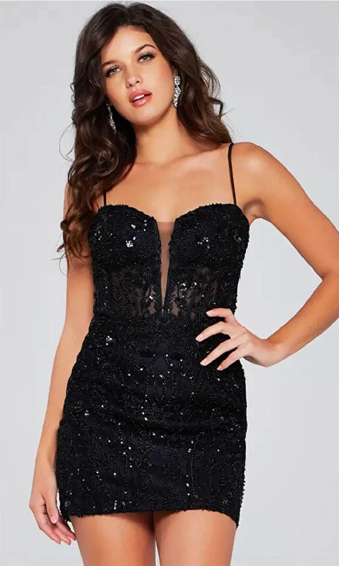 Jovani 40498 - Embroidered Sheath Cocktail Dress