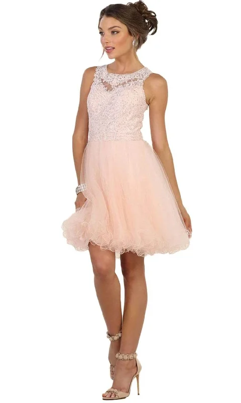 May Queen - Embellished Jewel A-line Homecoming Dress