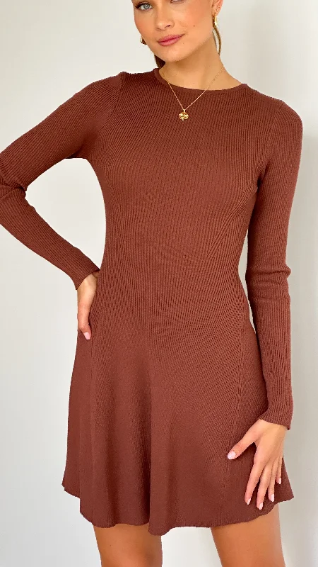 Amity Mini Dress - Brown