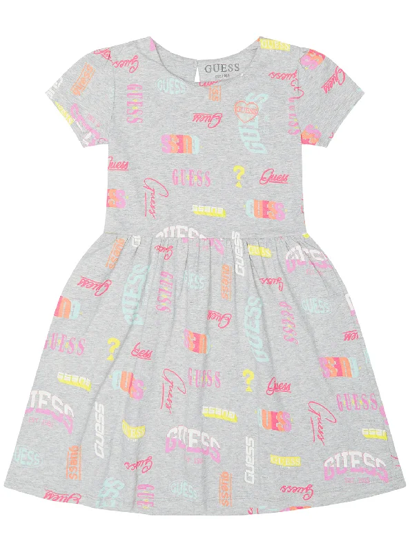 Grey Sport Mini Logo Dress (2-7)