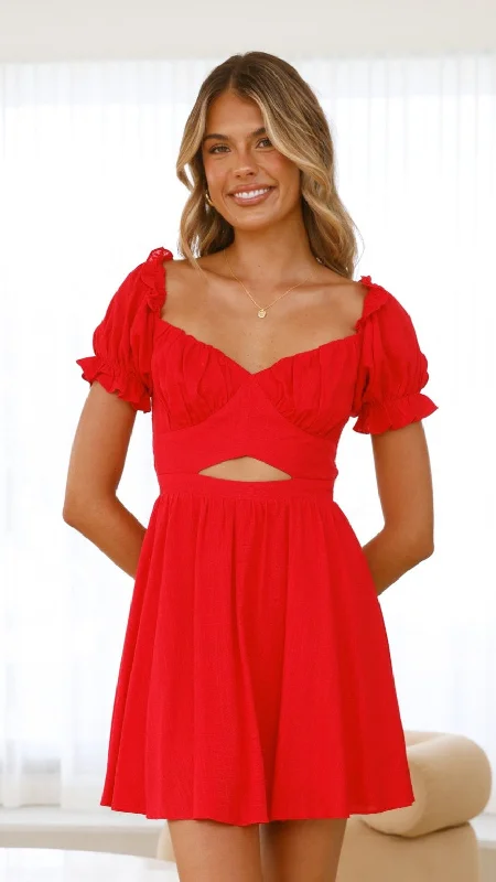 Magnolia Mini Dress - Red