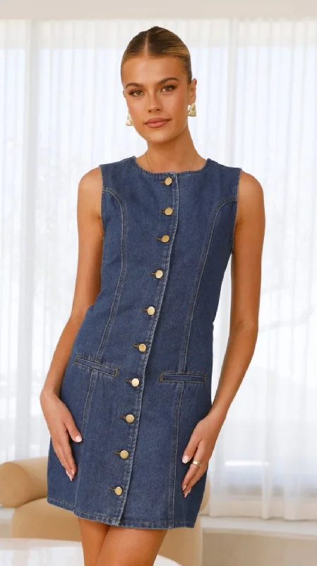 Nicoletta Mini Dress - Denim