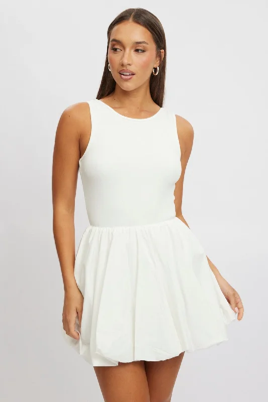 White Bubble Dress Mini